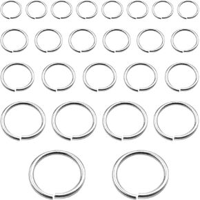 TOAOB 30pcs 925 Sterling Silver Jump Rings 4mm 5mm 6mm 8mm 10mm Silver Open Jump Rings Connectors jewelry jump rings for DIY Earrings Necklace Bracelet Making Repair Supplies