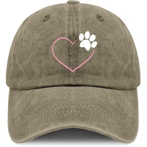 Dad Hats for Teens Cute Dog Paw Print Heart Mens Snapback Hats for Climbing
