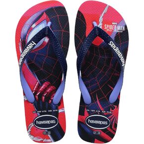 Havaianas Kids Top Marvel Flip Flops - Spiderman Sandals - Navy Blue/Provence Blue, 10C little kid