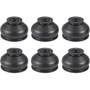 Universal Car Turn to Rod Arm Ball Joint Head Dust Protection Car Suspension Steering Parts Rubber Black (Set of 6)