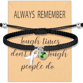 CENWA Green Ribbon Awareness Adjustable Bracelet Gift for Lymphoma/Lyme Disease/Mental Illness/Bipolar Disorder/Cerebral Palsy
