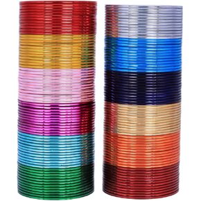 Ethnic Traditional Indian Bollywood 144 pcs Multi Color Plain Bangle Bracelet Set Bridal Wedding Partywear Bridal Arrangement Box Costume Jewelry