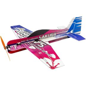 Viloga Upgrade 3D EPP Plane Sakura Aerobatic Flying Airplane, 420mm Durable Foam RC Plane Kit to Build for Adults (KIT+Motor+ESC+Servo+Mini 4CH RX(Frsky-D16), PP Sakura, Not Including Radio Control)