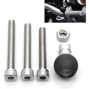 Motorcycle Fork Stem Ball Base Motorcycle Handlebar Clamp Ball with M8 Screws
