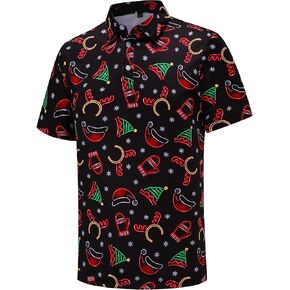Men's Golf Polo Shirt Halloween Funny Golf Shirts for Men Performance Moisture Wicking Quick Dry Athletic Short Sleeve Shirt