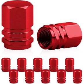 12PCS Red Tire Valve Stem Caps/Tire Air Cap for Cars, Red Normal Stem Covers/Red Car Wheel Tire/Bike tire Valve Stem Caps for Bikes, Replacement Tire Valve Cap for SUVs, Bicycles, Motorcycles