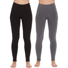 Just Love Fleece Lined Seamless Leggings for Women High Waist (Pack of 2)
