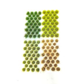 128 Pcs Static Grass Tuft Model Grass Tufts Railway Artificial Grass Miniature War Gaming Terrain DIY Model Railroad Artificial Grass War Gaming Terrain Decoration Railroad Scenery