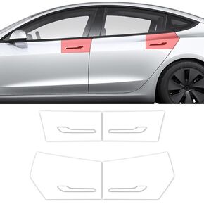 (1Set - 4 pcs) skoko Tesla Model 3 Highland 2024 Door Handle & Door Handle Around & Door Closing Part Scratch Guard Film, PPF, Sticker, Wrap