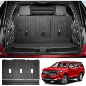 Cargo Mat with Seat Back Cover Fit for 2022-2024 Chevy Tahoe/GMC Yukon Accessories, Cargo Liner TPE Trunk Mat Back Seat Protector Trunk Liner for GMC Yukon/Chevrolet Tahoe