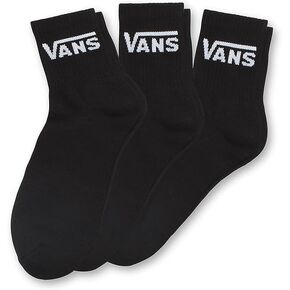 VANS Men's Half Crew Socks: 3-Pack (9.5-13, Black)