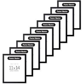 8"x10" Black Wood Frames -8x10 Poster Frames Frame for Wall Art, Frame for Poster, 8 x 10 Frame Wood, Art Frames 8x10, Wood Poster Sized Frame to Fit 8x10 Picture - Pack of 1