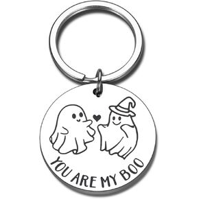 Spooky Basket Stuffers for Girlfriend Boyfriend Halloween Boo Gifts for Wife Husband Wifey Hubby You Are My Boo Keychain Gifts for Couples Lovers Spouse Cute Anniversary Halloween Gifts for Him Her