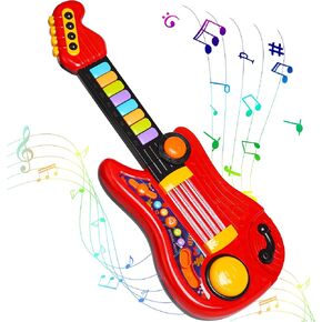 Children's Guitar-Piano 2-in-1 Musical Instrument Toddler Toys with Volume Control and Light-Up Music Features Children's Toys for Boys and Girls Aged 1, 2, 3, 4, and 5