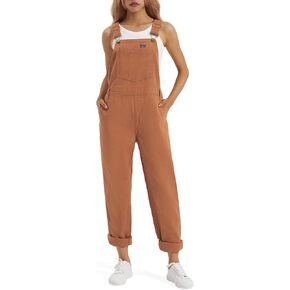 HISEA Womens Denim Bib Overalls, Women's Relaxed Fit Casual Jean Overall Workwear with Adjustable Straps and Pockets
