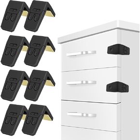 أقفال خزانة FYY للأطفال - 8 عبوات من أقفال خزانة مقاومة للأطفال، أقفال أمان للأطفال للخزانات، أقفال أدراج من نوع زاوية مقاومة الطفل مع لاصق قوي للأدراج والأبواب والخزائن in Kuwait