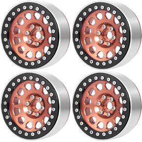 4PCS 2.2" Metal Beadlock Wheel Rims Beadlock Wheel Hub for 1:10 RC Wraith Axial SCX10 TRX4 TRX6 D90 RR10 1/10 RC Crawler Car