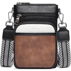 CLUCI Small Crossbody Bags for Women PU Leather Cell Phone Purse Wallet with Adjustable Guitar Strap