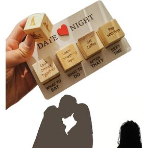 Date Night Dice, Date Night Ideas Dice Game, Date Night Dice After Dark Edition-Date Night Cube Game,Couple Games for Date Night,Multi-Styles Romantic Wood Couple Date Night Ideas