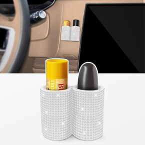 New Type Car Lipstick Holder, Upright Lip Balm Holder No Melt,Buling Girl Car Accessories Interior, Suitable for Various Car Models. (Black Bling) in Kuwait