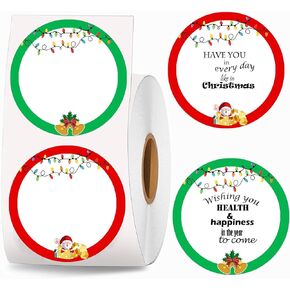 2 inch Christmas Themed Direct Thermal Labels Color Coding Dot Labels for Thermal Label Printer Holiday Lights Ornaments Shipping Label Printer for Xmas New Year Party Business 500 Pcs Per Roll