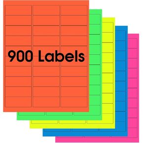 MaxGear 8-1/2" x 11" Neon Yellow Labels - Fluorescent Labels, for Inkjet or Laser Printer, for Efficient Sorting and Organization, Strong Adhesive, 2" x 4", 30 Sheets, 300 Pcs