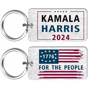 EE&YU Kamala Harris 2024 Flag Keychain - We for the People Keepsake - Vote Kamala Harris Merchandise - Perfect Harris Gift for Supporters