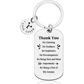 Vadaka Cheerleading Gift Cheer Coach Appreciation Keychain Cheerleader Keychains for Coach Thank You Gift for Cheer Coach Cheerleader Birthday Graduation End of Season Gift for Cheer Coach