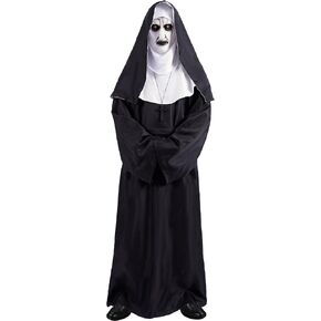 Mahoon Halloween Nun Costume – Deluxe Scary Nun Outfit with Mask for Women Men, Plus Size Unisex Adult Party Suit