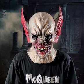 EASUTE Scary Halloween Mask Ghost Face With Long Ears Realistic Face Mask for Adult Party Cosplay Costume Horror Halloween Party Decoration Props