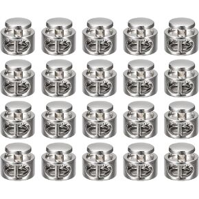uxcell 30pcs Metal Cord Locks, 3.5mm Double Hole Spring Stopper Fastener Slider Toggles End for Drawstrings Bags Backpack Clothing Lanyard, Black