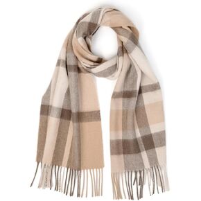 Womens Wool Scarf Plaid Winter Scarves Blanket for Women Tassel Warm Soft Large Long Shawl Scarves Chunky Lattice Scarf