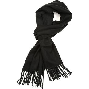 Sakkas Booker Cashmere Feel Solid Colored Unisex Winter Scarf With Fringe