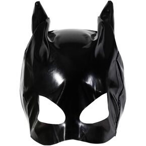 Shiny Soft Wetlook Leather Head Mask Masquerade Party Face Mask Halloween Headgear Hat Hood Costume Accessory for Women Men