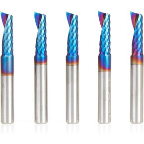 Amana Tool Spektra Coated Solid Carbide CNC Spiral Single O-Flute Router Bit for Plastic Cutting, 51417-K, 3/16 D x 5/8 CH x 1/4 SHK x 2 Inch Long Up-Cut with Mirror Finish