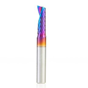Amana Tool Spektra Coated Solid Carbide CNC Spiral Single O-Flute Router Bit for Plastic Cutting, 51417-K, 3/16 D x 5/8 CH x 1/4 SHK x 2 Inch Long Up-Cut with Mirror Finish
