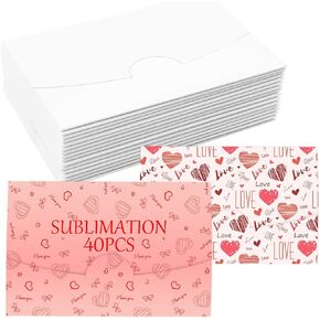 40PCS Sublimation Envelopes Blank,4.1 x 2.7 inch Gift Card Holders, Double-Sided Sublimation Gift Card Envelopes, Wedding Party Favors, Greeting Cards Mailing, Business Cards