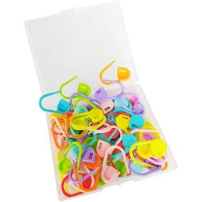 JOSDIOX 150 Pieces Knitting Crochet Locking Stitch Markers and 3 Big Eye Needles Stitch Needle Clip Counter 10 Colors (Color Ship Randomly)