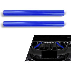 2 PCS Grille Inserts Trims, V Brace Wrap Covers with Adhesive, Snap-On Design Front Grill Stripes Inserts, Compatible with BMW 34567 Series X12345 (Red)