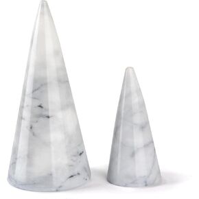 Marble Ring Holder Display for Engagement Rings, Wedding Rings,Precious Jewellery Black/White Tapered Ring Holder Tower Set for Nightstands,Bathrooms,Countertops Sturdy Ring Holder 2 Piece Set(White)