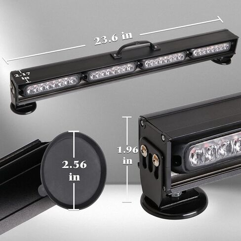 شريط إضاءة LED لاسلكي لمقطورة السحب مع جهاز إرسال دائري 7 دبابيس، قاعدة مغناطيسية قوية، شريط ضوء سحب للطوارئ لإشارة الفرامل/الانعطاف للسيارات ذات حواجز الطرق، بطارية قابلة لإعادة الشحن، 23 بوصة in Kuwait