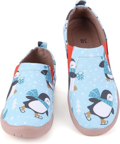 HiGropcore Women's Art Painted Casual Loafers Slip On Canvas Walking Shoes Comfortable Lightweight Ladies Travel Shoes in Kuwait