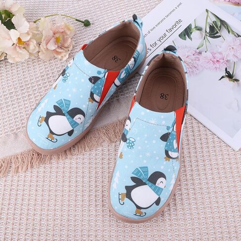 HiGropcore Women's Art Painted Casual Loafers Slip On Canvas Walking Shoes Comfortable Lightweight Ladies Travel Shoes in Kuwait