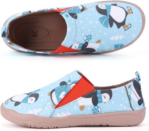 HiGropcore Women's Art Painted Casual Loafers Slip On Canvas Walking Shoes Comfortable Lightweight Ladies Travel Shoes in Kuwait