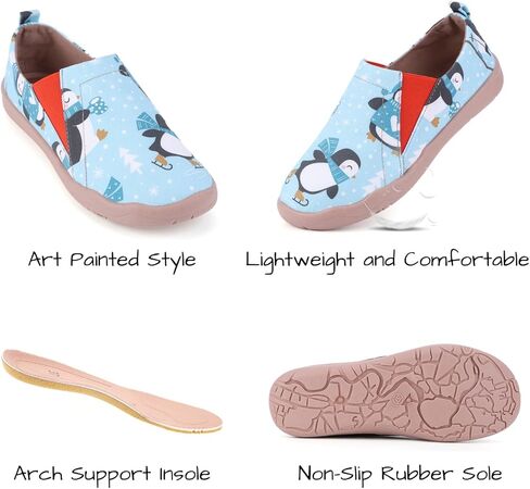 HiGropcore Women's Art Painted Casual Loafers Slip On Canvas Walking Shoes Comfortable Lightweight Ladies Travel Shoes in Kuwait