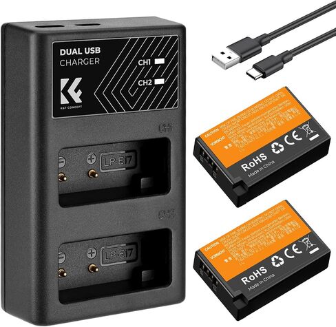 K&F Concept EN-EL15 EN-EL15C Battery and Dual Slot Charger for Nikon Z8 Battery Compatible with Nikon Z6ii Z6 Z7 D850 D780 D750 D7500 Camera, 2100mAh in Saudi Arabia
