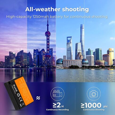 K&F Concept EN-EL15 EN-EL15C Battery and Dual Slot Charger for Nikon Z8 Battery Compatible with Nikon Z6ii Z6 Z7 D850 D780 D750 D7500 Camera, 2100mAh in Saudi Arabia