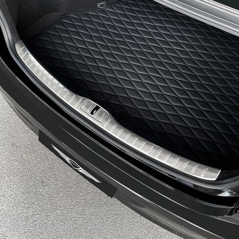 Genesis G80 Stainless Steel Trunk Bumper Protector, Rear Interior Bumper Sill Plate Guard Cover, Rear Outside Bumper Sill Plate Guard Cover Trim (Silver) in Saudi Arabia