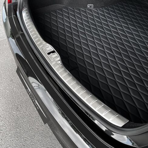 Genesis G80 Stainless Steel Trunk Bumper Protector, Rear Interior Bumper Sill Plate Guard Cover, Rear Outside Bumper Sill Plate Guard Cover Trim (Silver) in Saudi Arabia