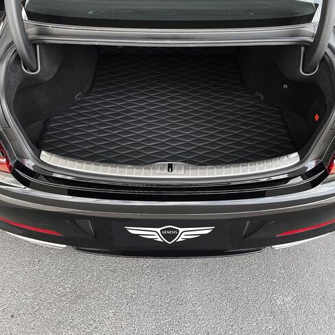 Genesis G80 Stainless Steel Trunk Bumper Protector, Rear Interior Bumper Sill Plate Guard Cover, Rear Outside Bumper Sill Plate Guard Cover Trim (Silver) in Saudi Arabia